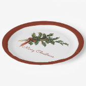 Vrolijk kerstfeest Holly Borden Papieren Bordje (Gekanteld)