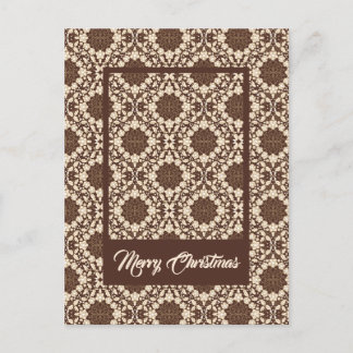 Vrolijk kerstfeest Holly | crème & bruin | Feestdagenkaart