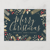 Vrolijk kerstfeest Holly en Berries Briefkaart (Voorkant)