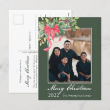 Vrolijk kerstfeest Holly en Berry Greenery Photo H