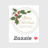 Vrolijk kerstfeest Holly en Berry Label (Vel)