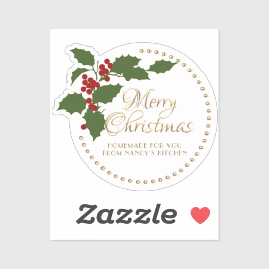 Vrolijk kerstfeest Holly en Berry Label (Vel)