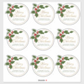 Vrolijk kerstfeest Holly en Berry Label (Vel)