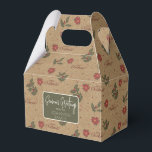 Vrolijk Kerstfeest Holly Foliage Vakantie Kraft Bedankdoosjes<br><div class="desc">Holly en poinsettias in gedempte vakantiekleuren op een gesimuleerde Kraft papieren achtergrond. Neem contact op met eventuele opmerkingen of hulp bij aanpassingen. Altijd blij om te helpen!</div>