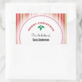 Vrolijk kerstfeest Holly, gepersonaliseerd bakken Rechthoekige Sticker (Tas)