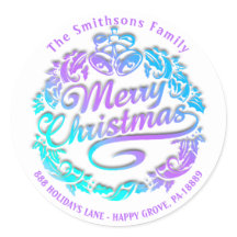 Vrolijk Kerstfeest Holly krans RSVP Royal Blue Omb