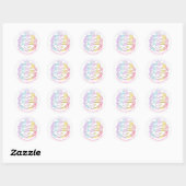 Vrolijk Kerstfeest Holly Krans RSVP Royal Pastels Ronde Sticker (Vel)