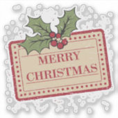 Vrolijk Kerstfeest Holly Label Design (Voorkant)