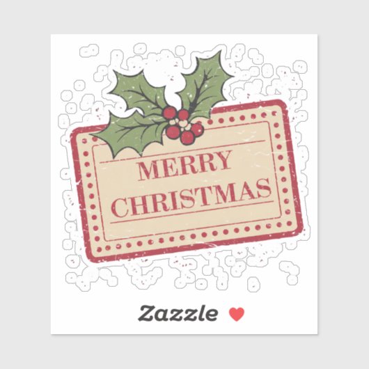 Vrolijk Kerstfeest Holly Label Design (Vel)