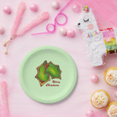 Vrolijk kerstfeest Holly Leaf Cookie Holiday Bakin Papieren Bordje (Feest)