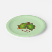 Vrolijk kerstfeest Holly Leaf Cookie Holiday Bakin Papieren Bordje (Gekanteld)