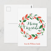 Vrolijk kerstfeest Holly met traditioneel aangepas Briefkaart (Voorkant / Achterkant)