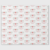 vrolijk kerstfeest | Holly & Red Bow | Gepersonali Cadeaupapier (Vlak)