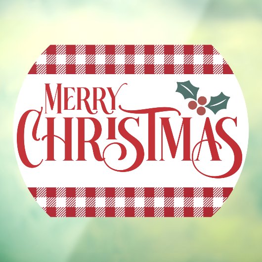 Vrolijk kerstfeest Holly Red Pset restaurant Raamsticker (Vel 3)