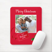 Vrolijk kerstfeest Holly Sprig - Aangepaste foto - Muismat (Met muis)