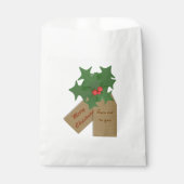 Vrolijk Kerstfeest Holly Spring gepersonaliseerde  Bedankzakje (Voorkant)