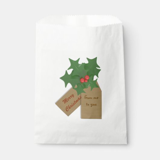 Vrolijk Kerstfeest Holly Spring gepersonaliseerde Bedankzakje (Voorkant)