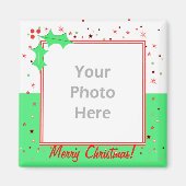 Vrolijk kerstfeest Holly Stars (foto-lijst) Magneet (Voorkant)