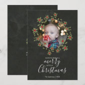 Vrolijk kerstfeest Holly Wreatfoto (Voorkant / Achterkant)