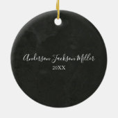 Vrolijk kerstfeest Holly Wreatfoto Keramisch Ornament (Achterkant)