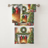 Vrolijk Kerstfeest Home Vakantie Kousen Bad Handdoek (Insitu)