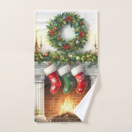 Vrolijk Kerstfeest Home Vakantie Kousen Bad Handdoek (Handdoek)