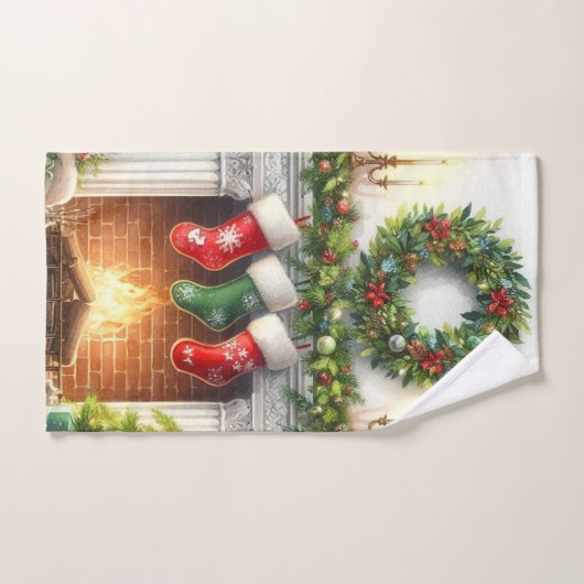 Vrolijk Kerstfeest Home Vakantie Kousen Bad Handdoek (Handdoek)