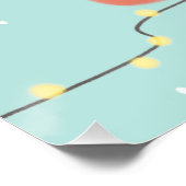 Vrolijk Kerstfeest: Hond Illustratie Kunst Perfect Poster (Hoek)