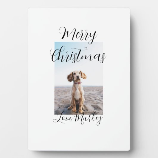 Vrolijk Kerstfeest hond kat foto vakantie cadeaus  Fotoplaat (voorkant)