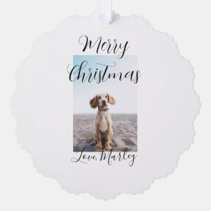 Vrolijk Kerstfeest hond kat foto vakantie cadeaus  Ornament Kaart
