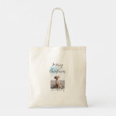 Vrolijk Kerstfeest hond kat foto vakantie cadeaus  Tote Bag (Achterkant)