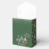 Vrolijk Kerstfeest Hond Schaatsen Feestelijk Groen Bedankdoosjes (Geopend)