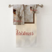 Vrolijk kerstfeest, honden in liefde bad handdoek (Insitu)