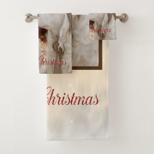 Vrolijk kerstfeest, honden in liefde bad handdoek (Insitu)