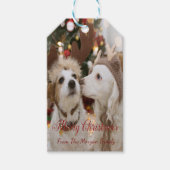 Vrolijk kerstfeest, honden in liefde cadeaulabel (Voorkant)
