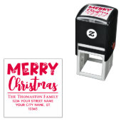 Vrolijk kerstfeest, hondenpootafdrukken #2 Naam Ad Zelfinktende Stempel (In situ)