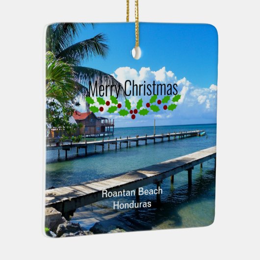 Vrolijk kerstfeest, Honduras Keramisch Ornament (Rechts)