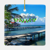 Vrolijk kerstfeest, Honduras Keramisch Ornament (Achterkant)