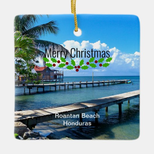 Vrolijk kerstfeest, Honduras Keramisch Ornament (Voorkant)