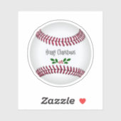 Vrolijk kerstfeest, honkbal vakantie ontwerp sticker (Vel)