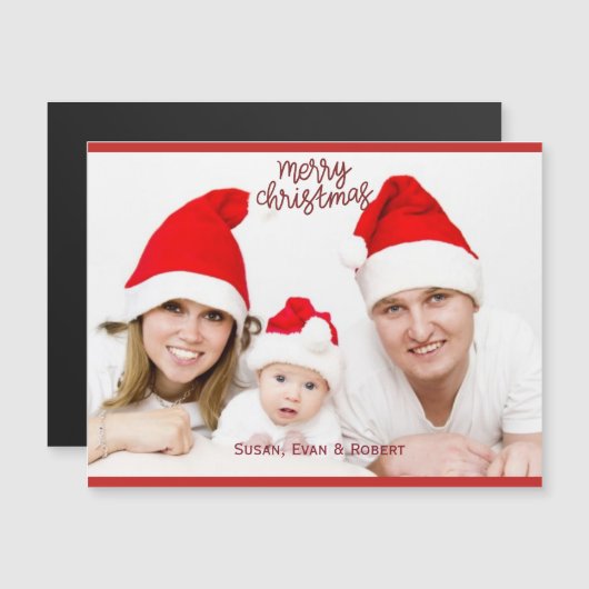 Vrolijk kerstfeest, horizontale foto met namen (Voorkant / Achterkant)