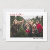 Vrolijk Kerstfeest Horizontale Foto Modern Script  Feestdagenkaart (Voorkant)