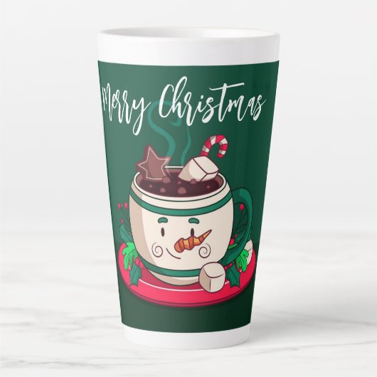 Vrolijk Kerstfeest Hot Chocolate Snowman Mok (Voorkant)