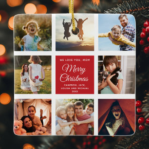 Vrolijk kerstfeest houden we van je mama Foto Coll Keramisch Ornament