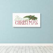 Vrolijk kerstfeest | Hout Whitewash Canvas Afdruk (Insitu (Houten vloer))