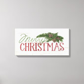 Vrolijk kerstfeest | Hout Whitewash Canvas Afdruk (Voorkant)