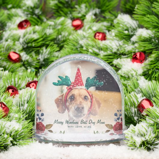 Vrolijk Kerstfeest Huisdier en Familie Foto's Oma Sneeuwbol (Kerstmis)