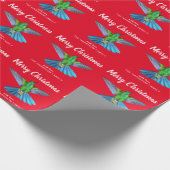 Vrolijk kerstfeest Hummingbird Foto gepersonalisee Cadeaupapier (Hoek)