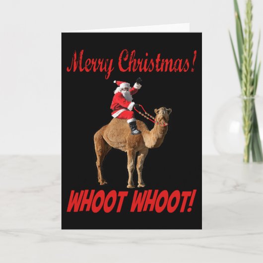 Vrolijk Kerstfeest Hump Day Santa & Camel Feestdagen Kaart (Voorkant)