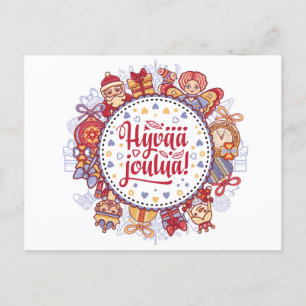 Vrolijk kerstfeest Hyvää joulua Fins Briefkaart